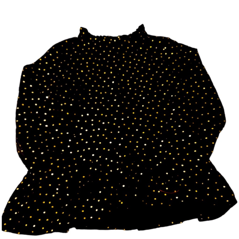 NWOT Cat & Jack Girls Black & Gold Polka Dot Dress 10/12